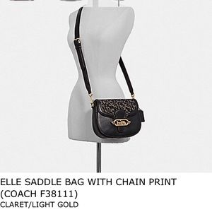 (COACH F38111) ELLE SADDLE BAG WITH CHAIN PRINT